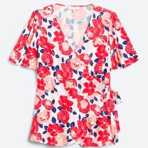 Skies are Blue Deonice Wrap Top, Size 1X